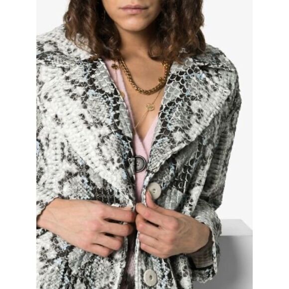STAND STUDIO Tasia Faux fur Python Print Coat FR36 - Picture 5 of 13